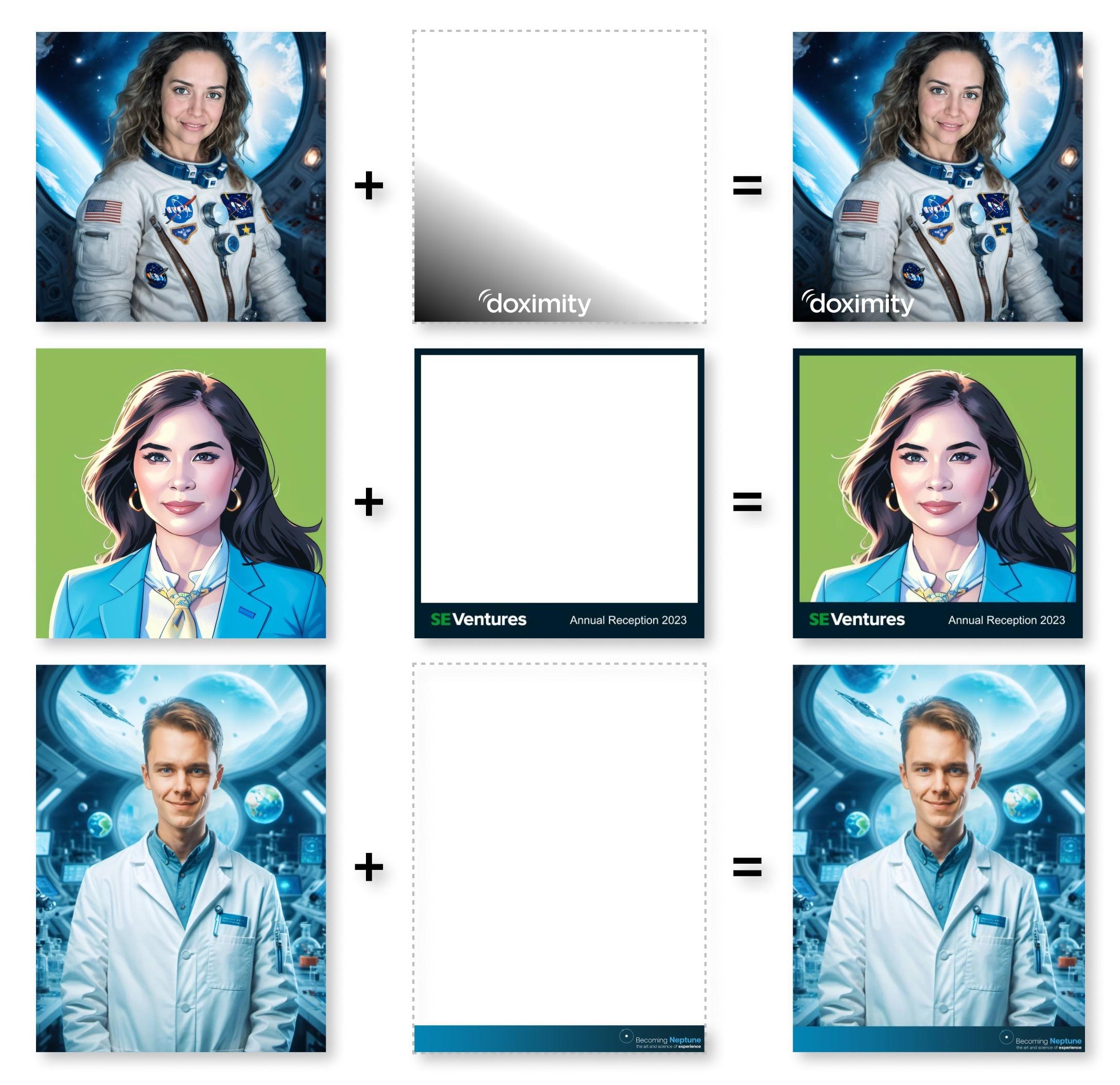 Example of an overlay placed around a generated subject